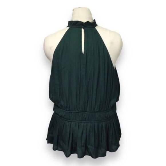 Nine West Women’s Sleeveless Ruffle Halter Peplum Blouse, Green, size XXL - Picture 4 of 9